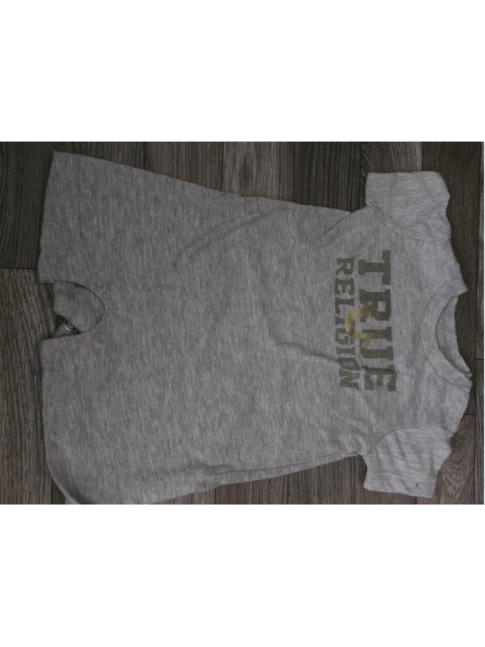 Baby True Religion‎ Gray & Gold Bodysuit 0-3 Months